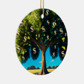 金の木の繁栄の富の豊賛美かさ セラミックオーナメント (右)