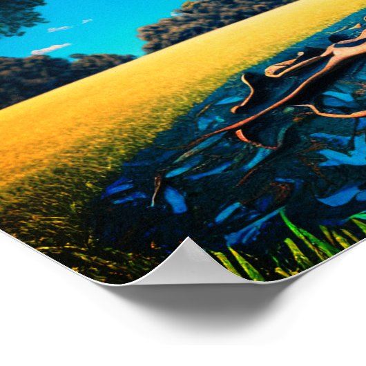 金の木の繁栄の富の豊賛美かさ ポスター (角)