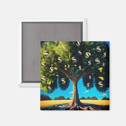 金の木の繁栄の富の豊賛美かさ マグネット (正面/裏面)