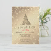金の松の木、金のクリスマスパーティー 招待状 (スタンド正面)