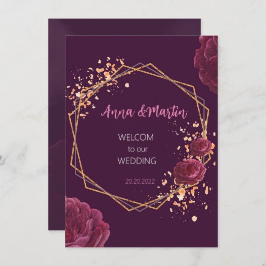 金の枠に花が燃えている (正面/裏面)