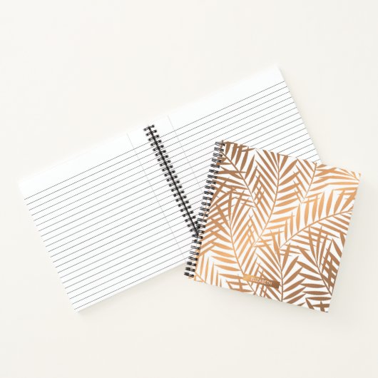 金の椰子の木の葉の模様 ノートブック (内部)