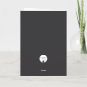 金の渦巻きカードの木に黒い猫 カード (裏面)