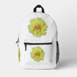 金の牡丹の白にあなたの言葉をバックパック プリントバックパック