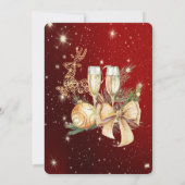 金の玉,お辞儀,トナカイのクリスマス・パーティー 招待状 (裏面)