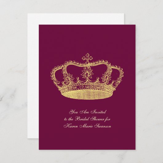 金の王冠 招待状 (正面/裏面)
