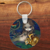「金の竜を持つ人魚」キーチェーン キーホルダー (正面)