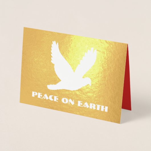 金の箔地球のクリスマス平和 箔カード (正面)