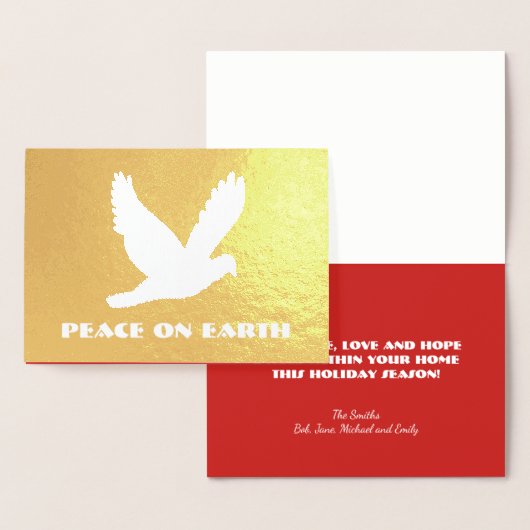 金の箔地球のクリスマス平和 箔カード (ディスプレー)