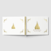 金の箔押しプリンセスフラグキャスルの絵本の結婚式 ゲストブック (全面)