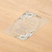 金の結婚式アクリル招待状 アクリル招待状 (レイダウン)