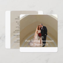 金の結婚式 50周年記念 カップル 写真 スクエア