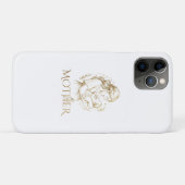 金の線画の母と子透明背景付き Case-Mate iPhoneケース (裏面(横))