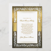 金の縁取り写真メモリアル感謝カード 招待状 (裏面)