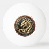 金の聖なる東洋のドラゴンのメダリオン 卓球ボール (裏面)