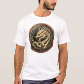 金の聖なる東洋のドラゴンのメダリオン Tシャツ (正面)