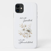金の花模様のビスマッラー・アルハムドゥリラー Case-Mate iPhoneケース (裏面)