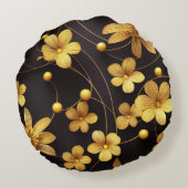 金の花 ラウンドクッション (裏面)