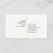 金の虫眼鏡の私立探偵 名刺 (裏面)