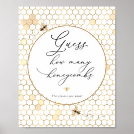 金の蜂　ハチミツの巣の数を当てて ポスター