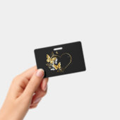 金の蝶のハート バッジ (手持ち)