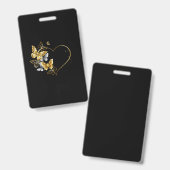 金の蝶のハート バッジ (正面＆裏面)