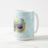 金の装飾が施された仮面 コーヒーマグカップ (正面右)