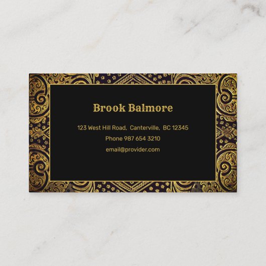 金の装飾品 名刺 (裏面)