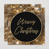 金の輝くクリスマス シーズンカード (正面/裏面)