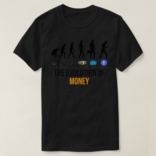 金の進化Ethereum暗号暗号 Tシャツ (デザイン正面)