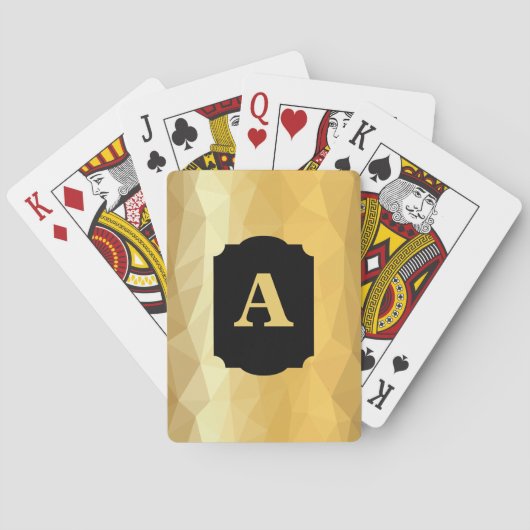 金の金属デザインイニシャル遊のカード。 トランプ (裏面)