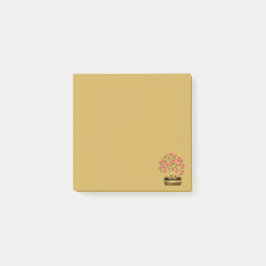 金の鉢植えピンク桜の盆栽の花ポストイット ポストイット