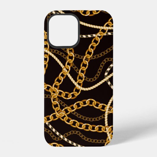 金の鎖でシームレスな模様。  iPhoneケース (裏面)
