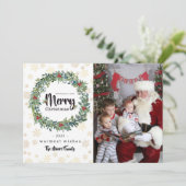 金の雪のかけら写真のクリスマスカード シーズンカード (スタンド正面)