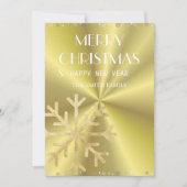 金の雪の結晶と優雅な金の背景 シーズンカード (正面)