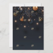 金の雪の結晶と玉 クリスマス 招待状 (裏面)