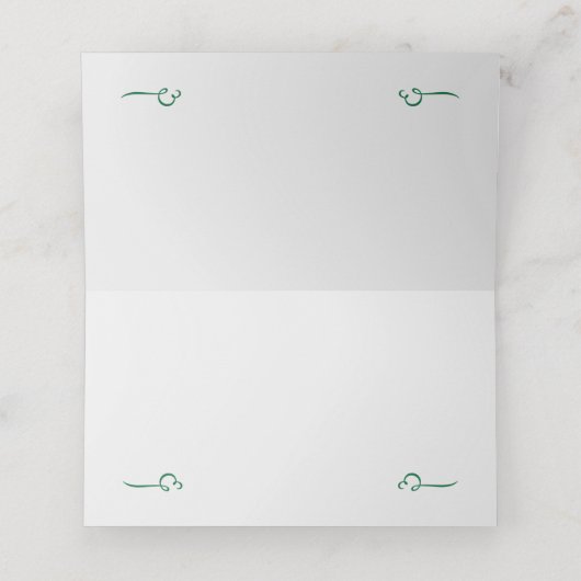 金の雪片とトナカイのクリスマス プレイスカード (内部開封)