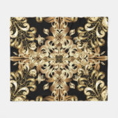 金の雪片シンプルの継ぎ目なし模様。ヴィンテージ フリースブランケット (正面(横))