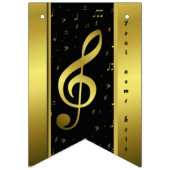 金の音符 名前テンプレート バンティングフラッグ (第2の旗)