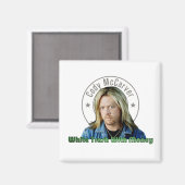 金の魔力を持つ白いゴミ マグネット (正面/裏面)