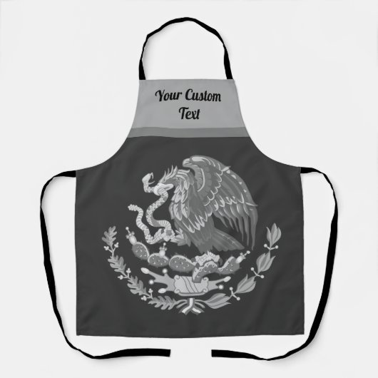 金の鷲を持つメキシコの紋章 – 銀 エプロン (正面)