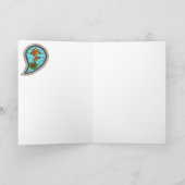 金はかりで測魚のグリーティングカード カード (内部)