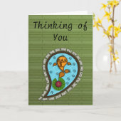 金はかりで測魚のグリーティングカード カード (黄色い花)