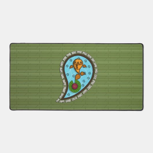 金はかりで測魚 デスクマット (正面)