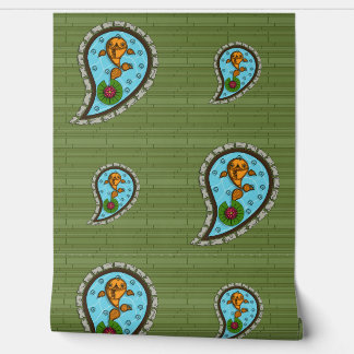 金はかりで測魚 壁紙