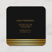 金はすの花のヨガの黙想の紙吹雪のスパ スクエア名刺 (裏面)