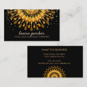 金はすの花の紙吹雪のヨガの健康のマッサージ 名刺 (正面/裏面)