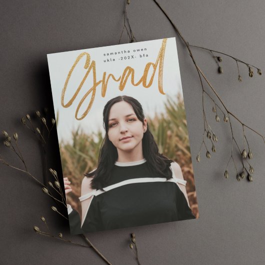 金はっきりした箔ブラシモダン大学院写真大学 案内状