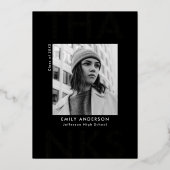 金はっきりした箔卒業サンキューカード 箔招待状 (正面)