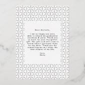 金はっきりした箔卒業サンキューカード 箔招待状 (裏面)